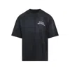 Amiri Black Crewneck T-shirt With Logo Lettering On Front And Rear