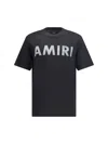 Amiri Black Cotton T-shirt With Bold Logo Statement