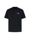 Amiri Black Crewneck T-shirt With Logo Patch On The Front And Maxi Logo Print On The Rear In Cotton Man In Black