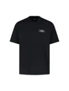 Amiri Black Crewneck T-shirt With Logo Patch On The Front And Maxi Logo Print On The Rear In Cotton Man