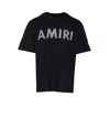 Amiri Black Cotton T-shirt With Bold Logo Statement