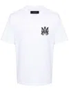 Amiri White Crewneck T-shirt With Logo Print On The Front And Logo Lettering On The Rear In Cotton Man