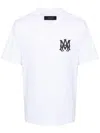 Amiri White Crewneck T-shirt With Logo Print On The Front And Logo Lettering On The Rear In Cotton Man In Yellow