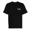 Amiri 'pool Cue' Black Crewneck T-shirt With Logo Detail On The Front And Maxi Logo Print On The Rear In Black