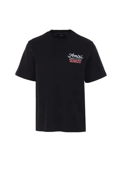 Amiri Logo-embroidered T-shirt In Black