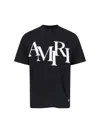 Amiri Cotton Staggered Logo T-shirt Men In Black