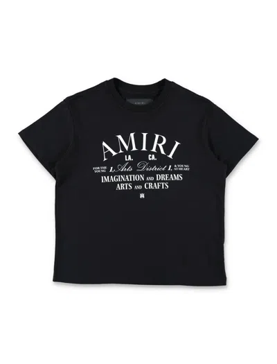 Amiri Kids Graphic Cotton T-shirt In Black