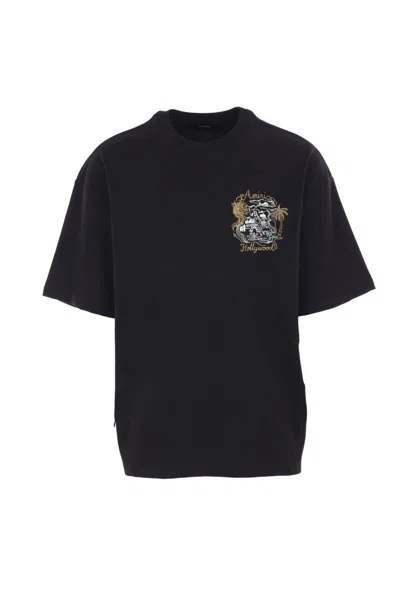 Amiri Mens Black Hollywood Oversized Cotton-jersey T-shirt Xl