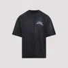 Amiri Black Crewneck T-shirt With Logo Lettering On Front And Rear
