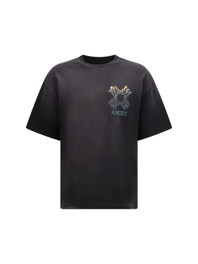Amiri Ma Quad Flames Graphic Print T-shirt In Black