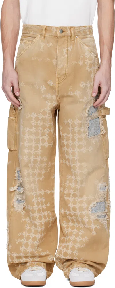 AMIRI TAN REPAIR JEANS