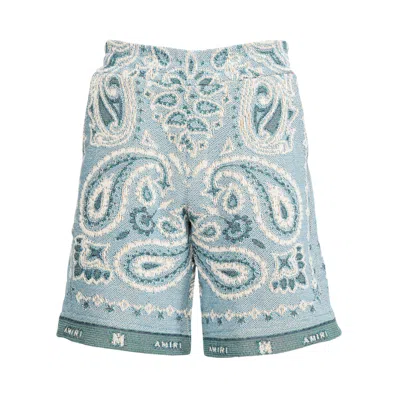 Pre-owned Amiri Tapestry Bandana Baggy Shorts 'blue' | Men's Size Xl