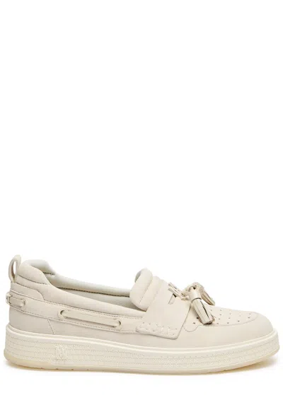 Amiri Tassle Suede Loafers In Cream