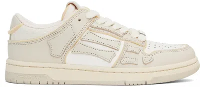 Amiri Taupe & White Collegiate Skel Top Low Sneakers In Neutral