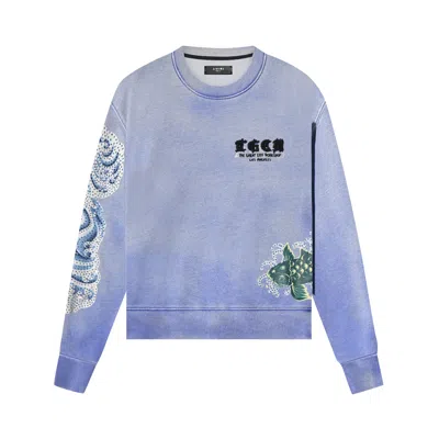 Pre-owned Amiri T.g.c.w. Crystal Koi Wave Crew 'blue'
