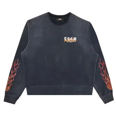 Pre-owned Amiri T.g.c.w. Flames Crew 'black' | Men's Size M