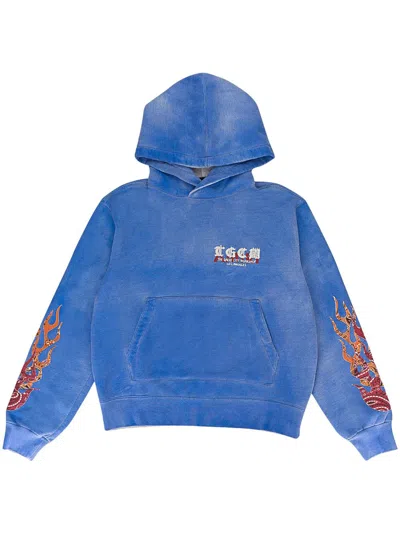 Amiri T.g.c.w. Flames Hoodie In Blue
