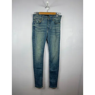 Pre-owned Amiri Thrasher Patch Light Wash Blue Jeans