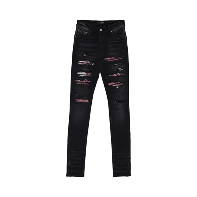 Pre-owned Amiri Tie Dye Bandana Thrasher Jeans 'aged Black' | Men's Size 33
