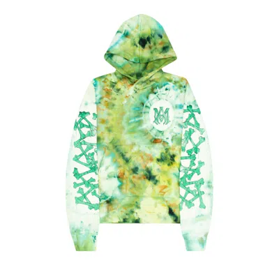 Pre-owned Amiri Tie Dye Bones Hoodie 'green'