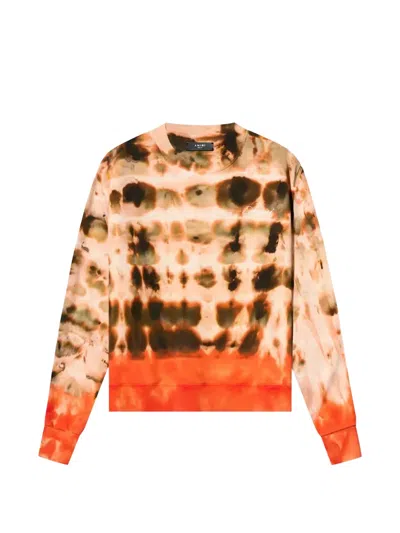 Amiri Tie-dye Crew-neck Sweatshirt In Brown
