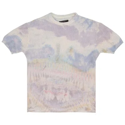 Pre-owned Amiri Tie Dye Knit Short-sleeve Shirt 'purple' | Men's Size S