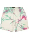 Amiri Tie Dye-print Cotton Shorts In White