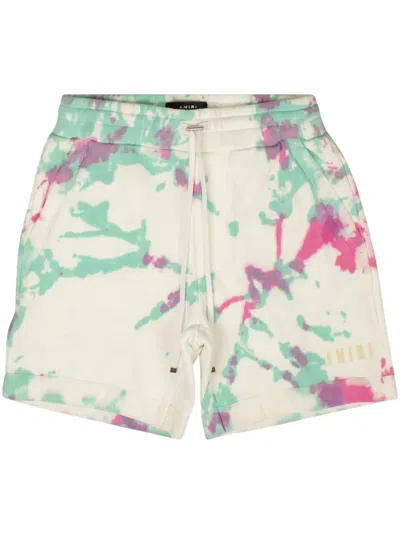 Amiri Tie Dye-print Cotton Shorts In White