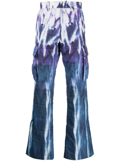 Amiri Tie-dye Quilted Trousers In Purple