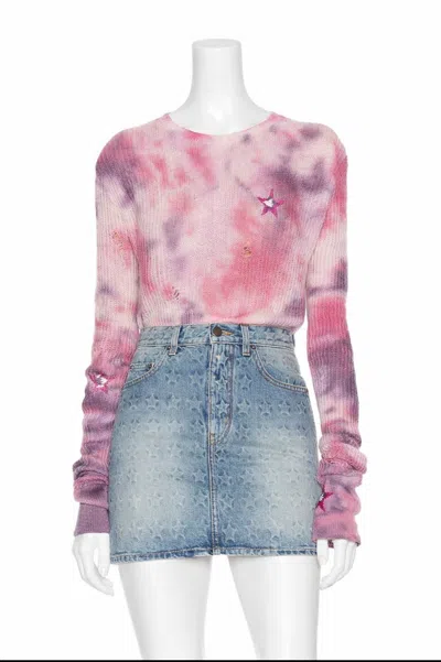 Amiri Tie Dye Stars Sweater- Multi-color In Pink