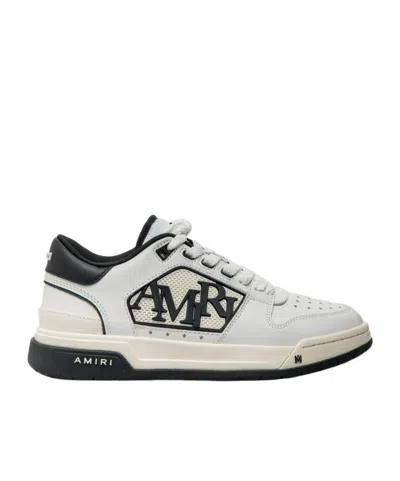 Amiri White Low Top Sneakers With Logo Patch On The Side And Contrasting Heel With Logo Lettering In Leath In Multi
