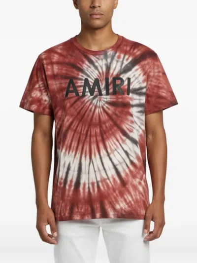 Pre-owned Amiri Tie-dye Logo-print T-shirt In Red