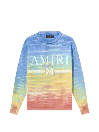 Amiri Kids' Tie-dye Ma Bar T-shirt In Blue