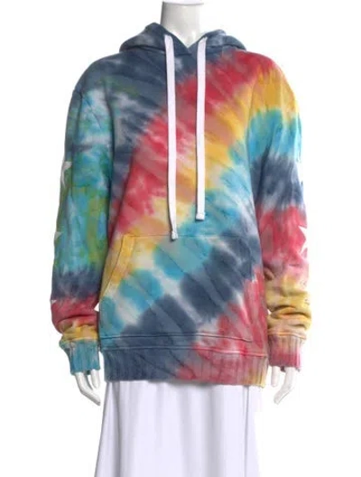 Pre-owned Amiri Tie-dye Print Crew Neck Hoodie In Blue