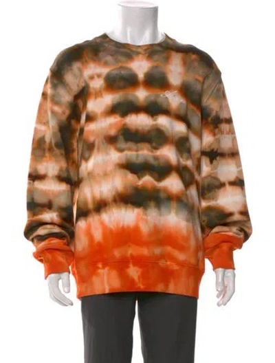 Pre-owned Amiri Tie-dye Print Crew Neck Pullover In Orange