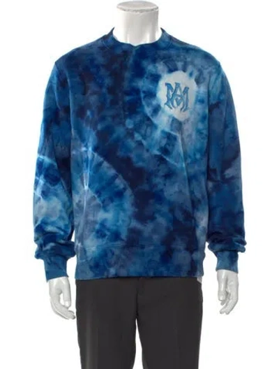 Pre-owned Amiri Tie-dye Print Crew Neck Sweatshirt In Blue