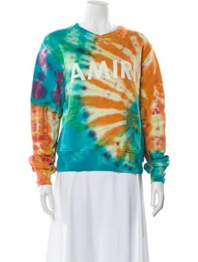 Pre-owned Amiri Tie-dye Print Crew Neck Sweatshirt In Multi