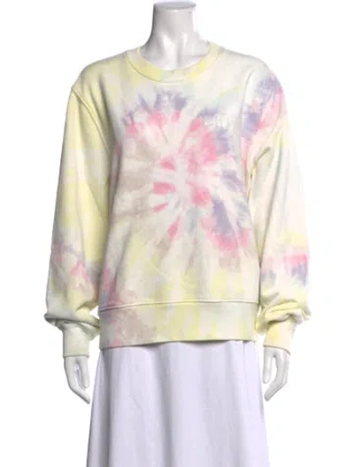 Pre-owned Amiri Tie-dye Print Crew Neck Sweatshirt In White