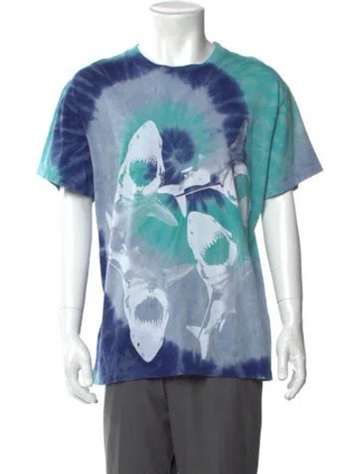 Pre-owned Amiri Tie-dye Print Crew Neck T-shirt In Blue