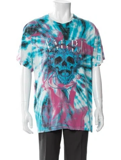 Pre-owned Amiri Tie-dye Print Crew Neck T-shirt In Blue