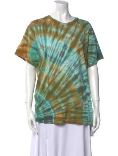 Pre-owned Amiri Tie-dye Print Crew Neck T-shirt In Green