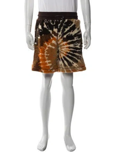 Pre-owned Amiri Tie-dye Print Jogger Shorts In Brown