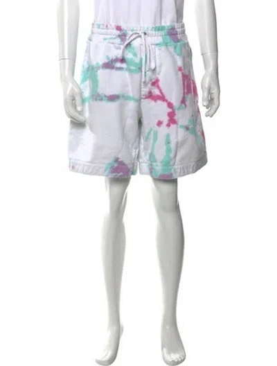 Pre-owned Amiri Tie-dye Print Jogger Shorts In White