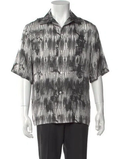Pre-owned Amiri Tie-dye Vacation Silk Shirt In Gray
