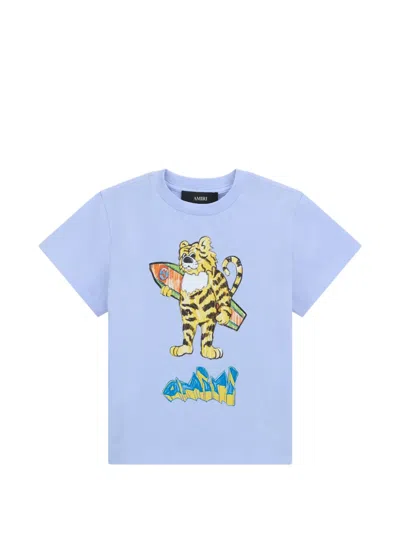 Amiri Kids' Tiger-print T-shirt In Blue