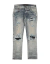 Amiri Toddler Boy Jeans Blue Size 6 Cotton, Elastomultiester, Elastane, Ovine Leather In Blue