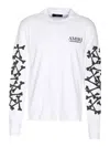 Amiri Stacked Bones Crewneck Sweater With Graphic Print In White