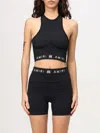 Amiri Halter Neck Cropped Ribbed Seamless Top In 黑色