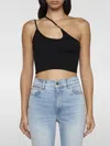 Amiri Asymmetric Knit Cropped Top In 黑色