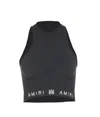 Amiri Halter Neck Cropped Ribbed Seamless Top In Black